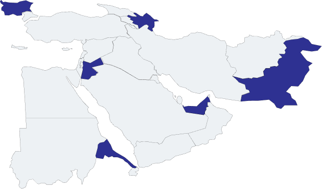 Service areas map
